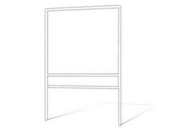 Picture of 18"h x 24"w Metal Frame - 1 rider (White) - BASE