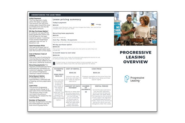 Progressive Leasing. Leasing Overview Tri-Fold Brochure