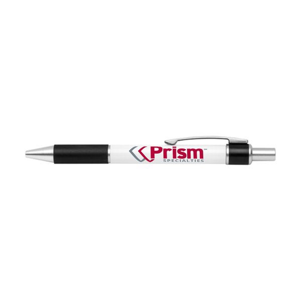 Picture of Prism Specialties Bravo Retractable Silver Trim Ballpoint Pen - Art