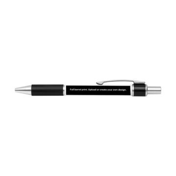 Picture of Bravo Retractable Silver Trim Ballpoint Pen - BLACK