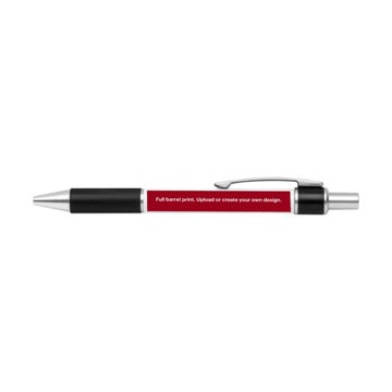 Picture of Bravo Retractable Silver Trim Ballpoint Pen - RED