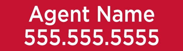 Picture of Agent Name + Phone Number  Rider - Red (Double Sided) - DEPRECATED
