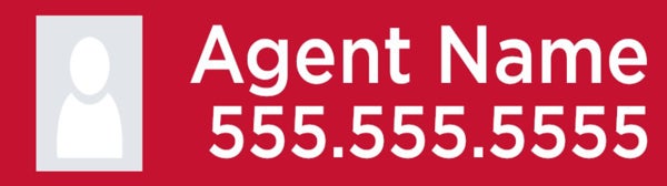 Picture of Agent Name + Phone Number + Photo Rider - Red (Double Sided) - DEPRECATED