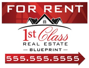 Picture of Blueprint For Rent Directional Yard Sign