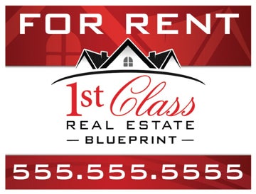 Picture of Blueprint For Rent Yard Sign