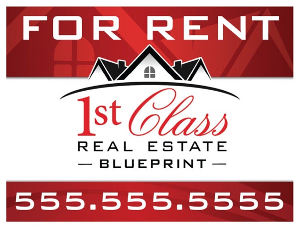 Picture of Blueprint For Rent Yard Sign