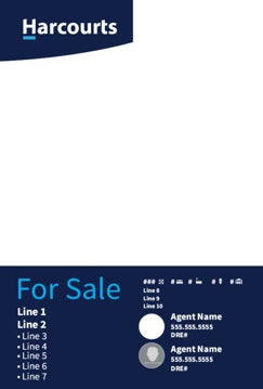 Picture of Large Photo Sign - Two Agents - Dark Blue 36" X 24"