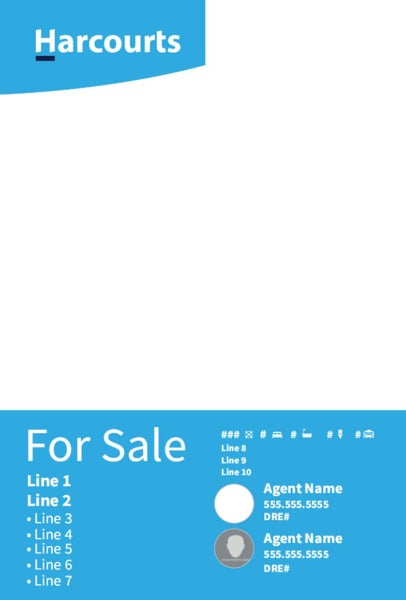 Picture of Large Photo Sign - Two Agents - Light Blue         36" x 24"