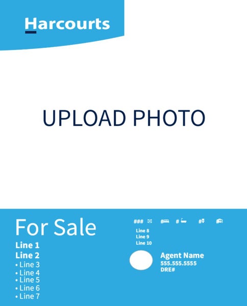Picture of Large Photo Sign - Light Blue - Upload Photo 30" x 24"