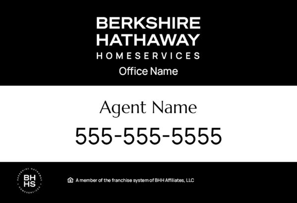 Picture of Design for DBA, Office Number, and Agent Name - Black Background - 12" x 18"