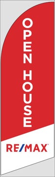 Picture of Red Open House - 8ft x 2ft Feather Flag