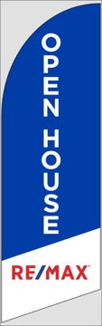 Picture of Blue Open House - 8ft x 2ft Feather Flag