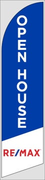Picture of Blue Open House - 12ft x 2.5ft Feather Flag