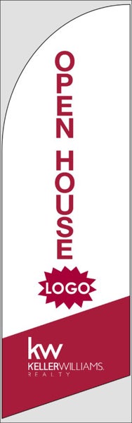 Picture of White Open House - 8ft x 2ft Feather Flag