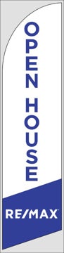 Picture of Open House W/Logo (White) - 12ft x 2.5ft Feather Flag