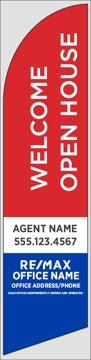Picture of Red Welcome Open House, Customizable - 12ft x 2.5ft Feather Flag