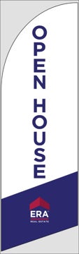 Picture of Open House W/Logo (White) - 8ft x 2ft Feather Flag