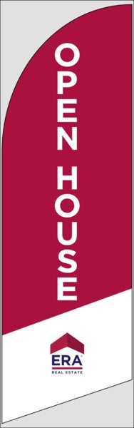 Picture of Open House W/Logo (Red) - 8ft x 2ft Feather Flag