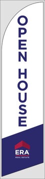 Picture of Open House W/Logo (White) - 12ft x 2.5ft Feather Flag