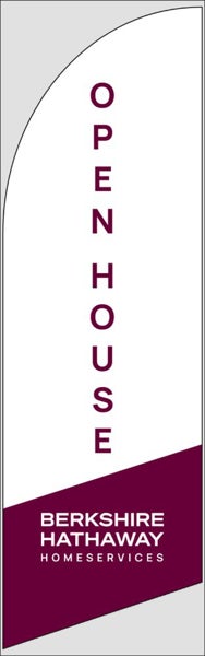 Picture of Open House W/Logo (White) - 8ft x 2ft Feather Flag