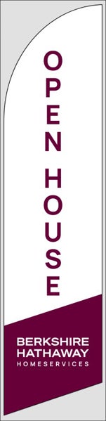 Picture of Open House W/Logo (White) - 12ft x 2.5ft Feather Flag