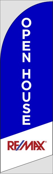 Picture of Open House W/Logo (Blue) - 10ft x 2.5ft Feather Flag