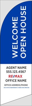 Picture of Blue Welcome Open House, Customizable - 10ft x 2.5ft Feather Flag