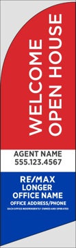 Picture of Red Welcome Open House, Customizable - 10ft x 2.5ft Feather Flag
