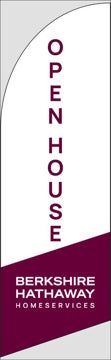 Picture of Open House W/Logo (White) - 10ft x 2.5ft Feather Flag