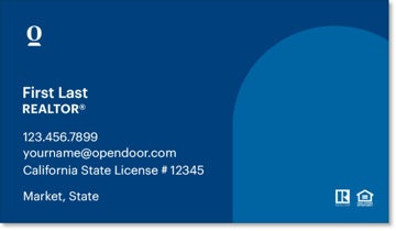 Picture of Opendoor Brokerage Business Card - Licensed in California Only