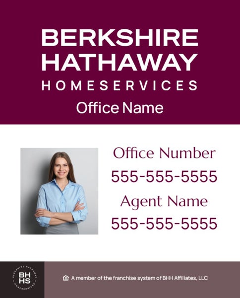 Picture of Extended DBA, Office Number, Agent Name, Agent Phone #, and Agent Photo - White Background - 30" x 24"