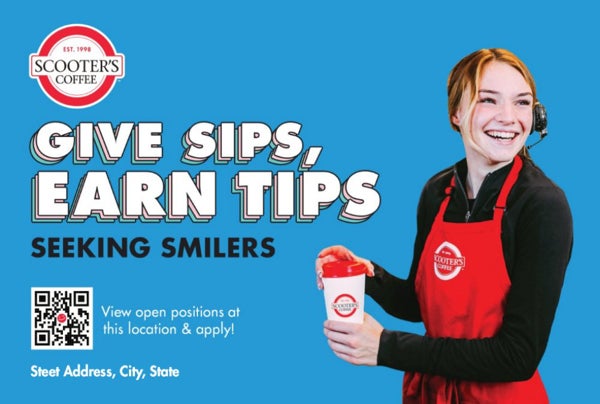 Picture of Give Sips Earn Tips Handout with QR Code