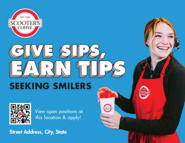 Picture of Give Sips Earn Tips Flyer with QR Code