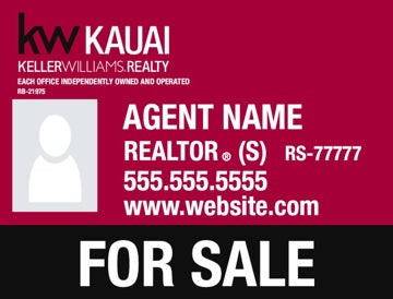 Picture of Design for Agent Yard Sign with Photo - Red - 18" x 24"