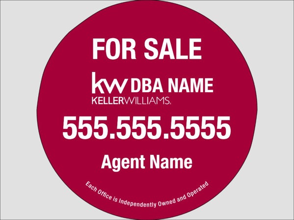 Picture of Market Center Agent For Sale Sign - 17" x 17" Circle Shaped