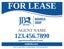 Picture of For Lease Agent Sign - 18" x 24"