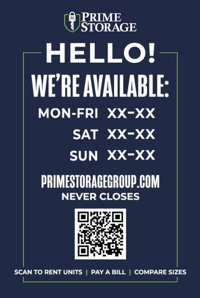 Picture of Hours - Design 1 Navy - Static Cling  18"x12