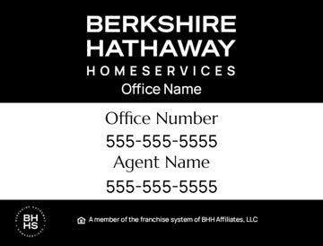 Picture of DBA, Office Number, Agent Name, and Agent Number - Black and White - 18" x 24"
