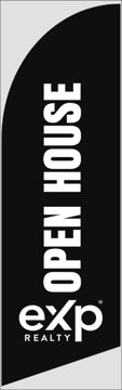 Picture of Open House Feather Flag - Black - 8ft x 2ft