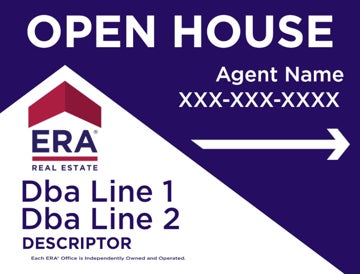 Picture of OPEN HOUSE, DBA Line 1, DBA Line 2, Descriptor, Agent Name, Agent Number - 18" x 24"