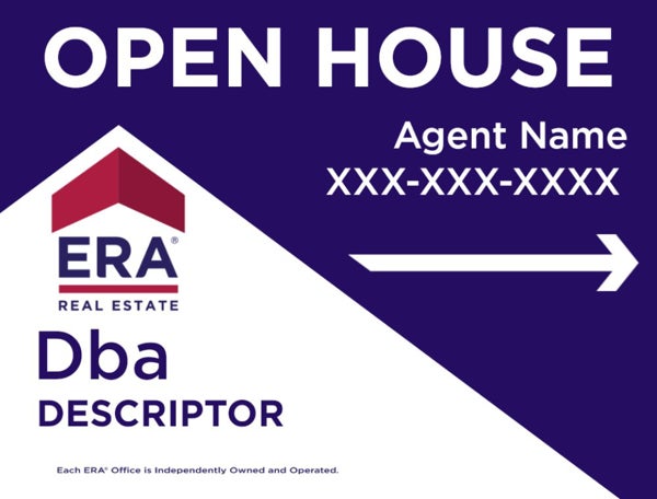 Picture of OPEN HOUSE, DBA, Descriptor, Agent Name, Agent Number - 18" x 24"