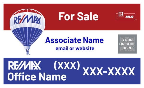Picture of RE/MAX For Sale Sign (QR/Email/URL) - 18" x 30"