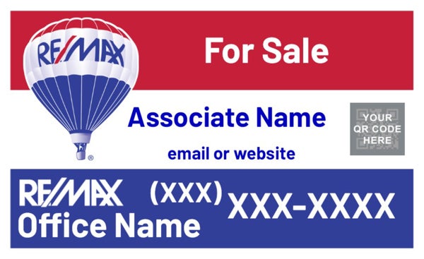 Picture of RE/MAX For Sale Sign (QR/Email/URL) - 18" x 30"