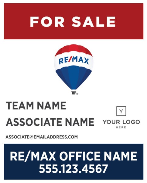 Picture of 30x24 Blue Sign - RWB Team - w/Border
