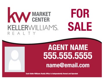 Picture of Keller Williams Agent Photo For Sale Sign (with email) -18" x 24" With Photo