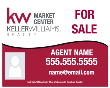 Picture of Keller Williams Agent Photo For Sale Sign (with email) - 24" x 30" With Photo