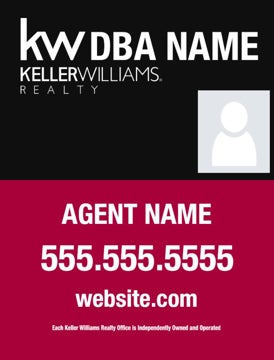 Picture of Keller Williams Agent For Sale Sign (Photo,Agent, Phone#, URL) - 24" x 18"