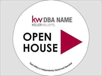 Picture of Open House Modern Arrow Sign - 17" x 17" Circle Shaped
