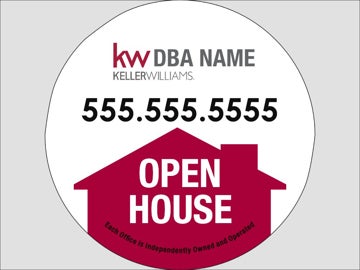 Picture of Open House Home Outline Sign - 17" x 17" Circle Shaped