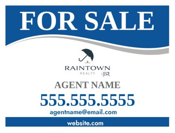 Picture of Raintown - For Sale Agent Sign - 18" x 24"